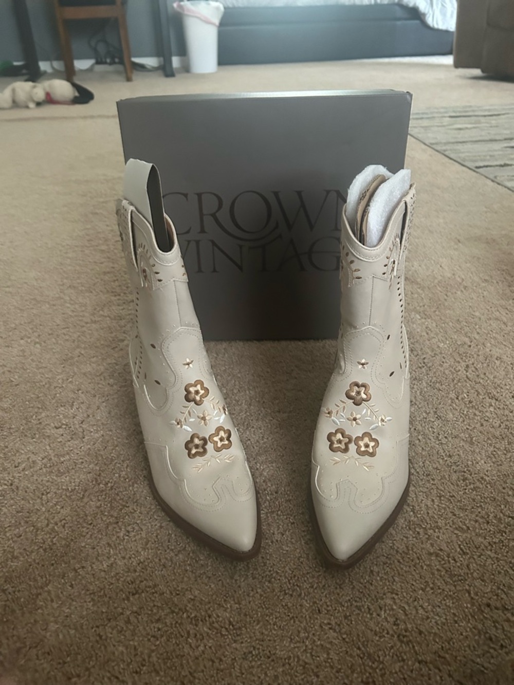 NWT CROWN VINTAGE floral cowboy boots 👢!! - Picture 11 of 16